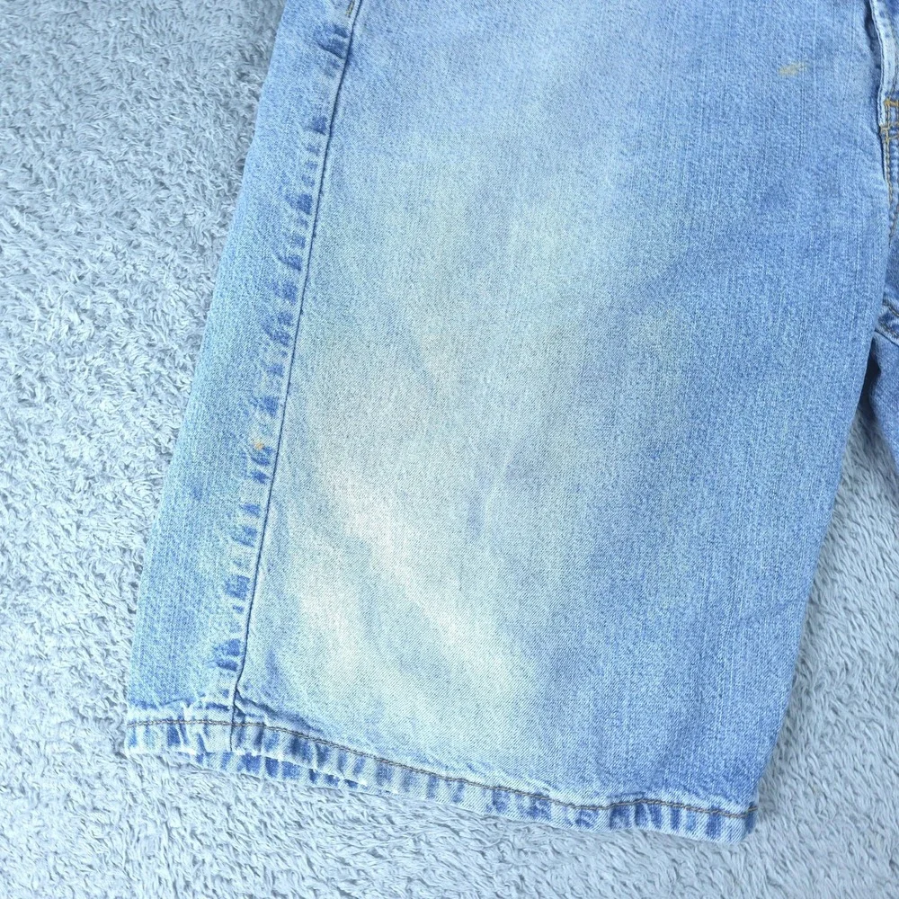 Levis 569 Denim Shorts Mens 34 Blue Relaxed Fit Bermuda Light Wash 11 Inseam